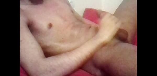  boy wank and cums all over himself in front webcam